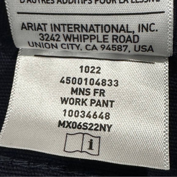 NEW Ariat M5 work pant, flame resistant, navy, size 40/34 - Picture 16 of 16